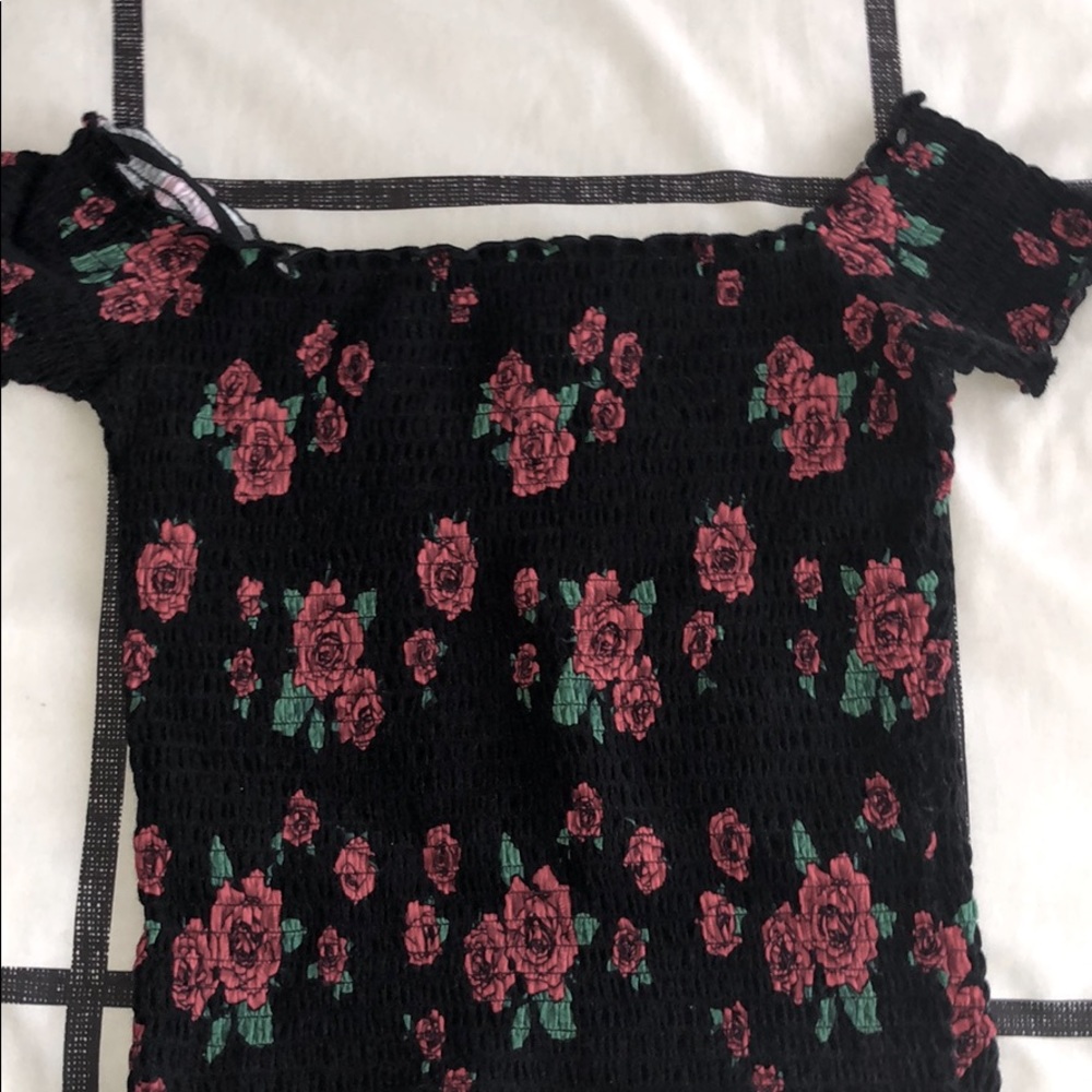 off the shoulder rose top